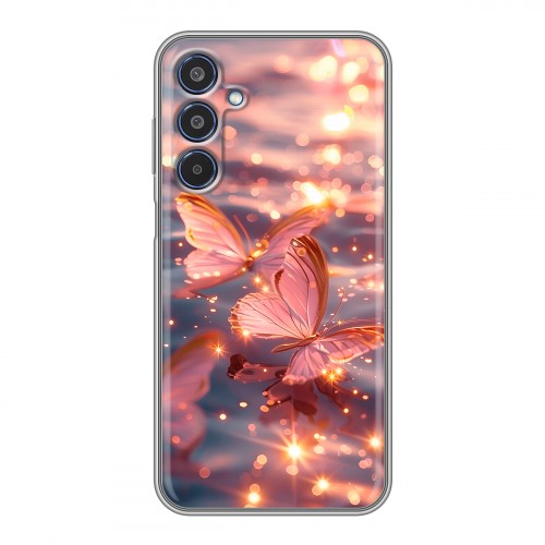 Дизайнерский силиконовый чехол для Samsung Galaxy M35 бабочки розовые