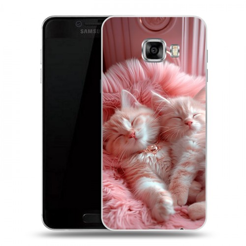 Дизайнерский пластиковый чехол для Samsung Galaxy C5 котята котики