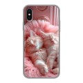 Дизайнерский силиконовый чехол для Iphone x10 котята котики