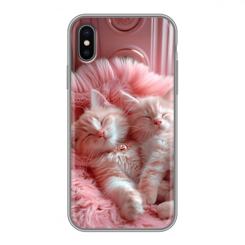 Дизайнерский силиконовый чехол для Iphone x10 котята котики