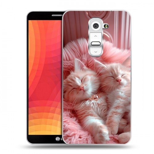Дизайнерский пластиковый чехол для LG Optimus G2 котята котики
