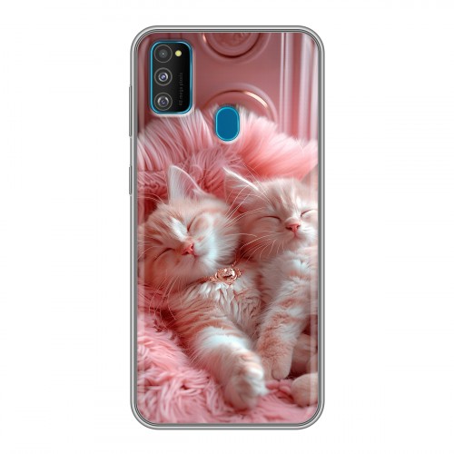 Дизайнерский силиконовый чехол для Samsung Galaxy M30s котята котики