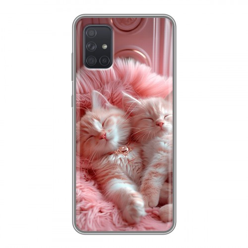 Дизайнерский силиконовый чехол для Samsung Galaxy A71 котята котики