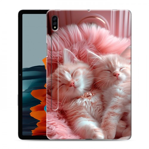 Дизайнерский силиконовый чехол для Samsung Galaxy Tab S7 котята котики