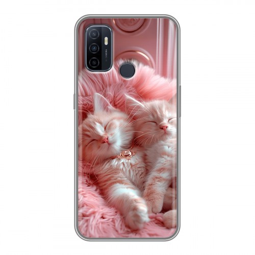 Дизайнерский силиконовый с усиленными углами чехол для OPPO A53 котята котики