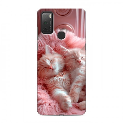 Дизайнерский силиконовый чехол для Alcatel 3L (2021) котята котики