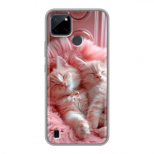 Дизайнерский силиконовый чехол для Realme C21Y котята котики