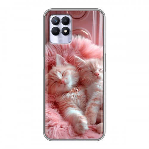 Дизайнерский силиконовый чехол для Realme 8i котята котики