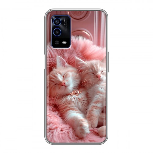 Дизайнерский силиконовый с усиленными углами чехол для OPPO A55 котята котики