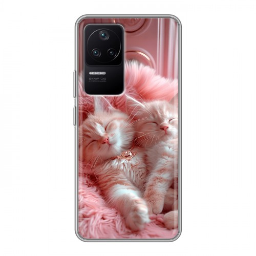 Дизайнерский силиконовый чехол для Xiaomi Poco F4 котята котики