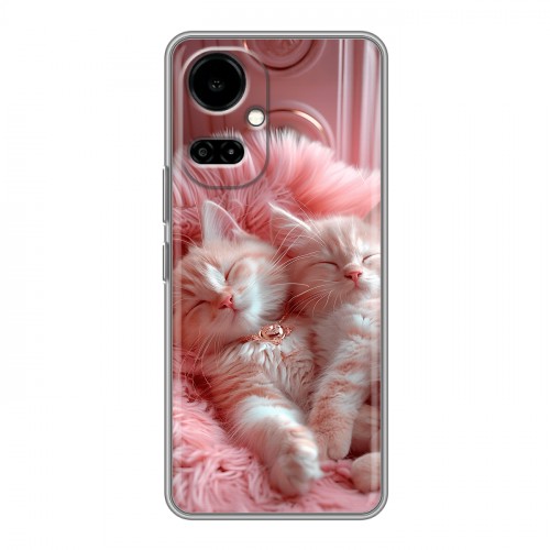 Дизайнерский силиконовый чехол для Tecno Camon 19 котята котики