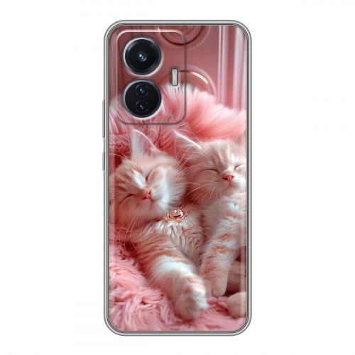 Дизайнерский силиконовый чехол для Vivo T1 котята котики