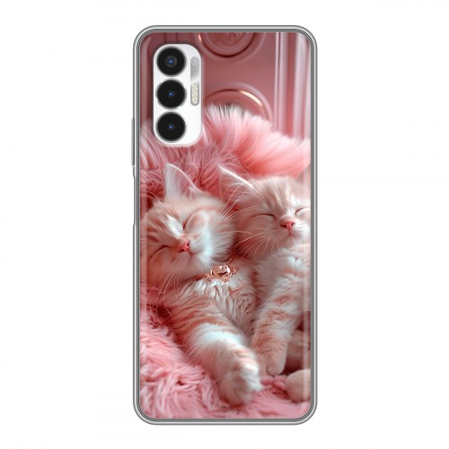 Дизайнерский силиконовый чехол для Tecno Pova 3 котята котики