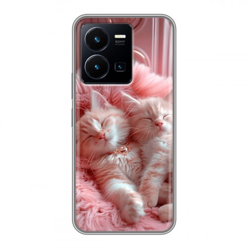 Дизайнерский силиконовый чехол для Vivo Y35 котята котики