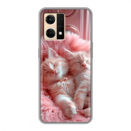 Дизайнерский силиконовый чехол для OPPO Reno7 котята котики