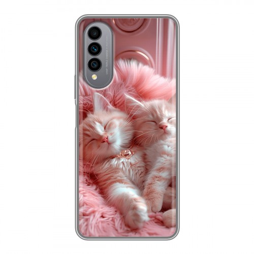 Дизайнерский силиконовый чехол для Wiko T50 котята котики