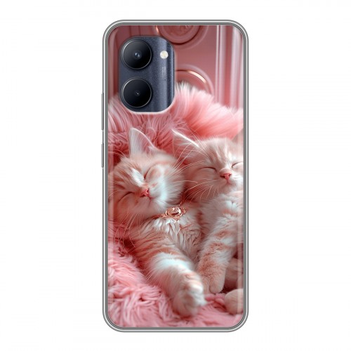 Дизайнерский силиконовый чехол для Realme C33 котята котики