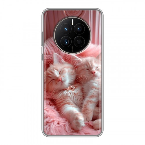 Дизайнерский силиконовый с усиленными углами чехол для Huawei Mate 50 котята котики