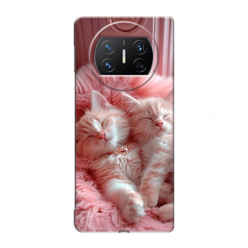 Дизайнерский пластиковый чехол для Huawei Mate X3 котята котики