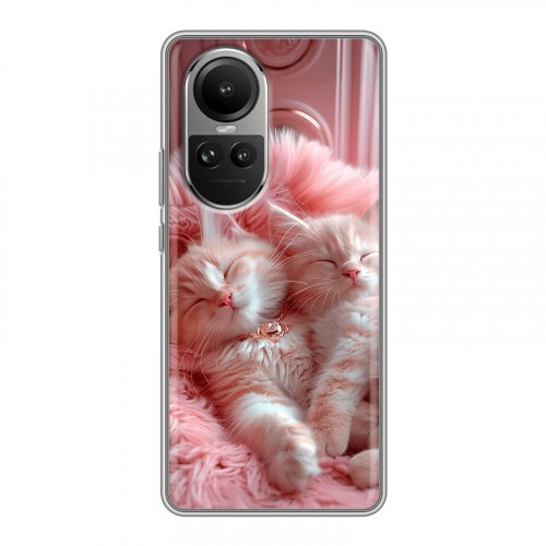 Дизайнерский силиконовый чехол для OPPO Reno10 котята котики