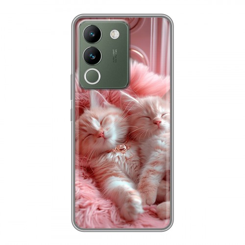 Дизайнерский силиконовый чехол для Vivo V29e котята котики