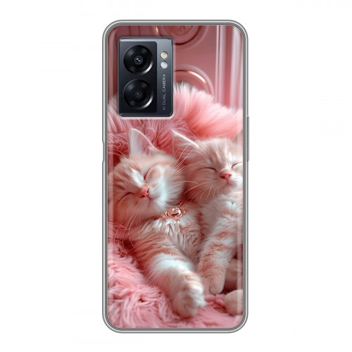 Дизайнерский силиконовый чехол для OPPO A57 5G котята котики