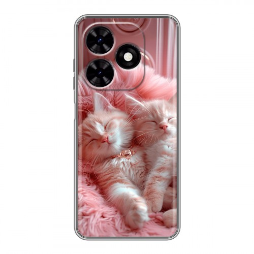 Дизайнерский силиконовый чехол для Tecno Spark Go 2024 котята котики