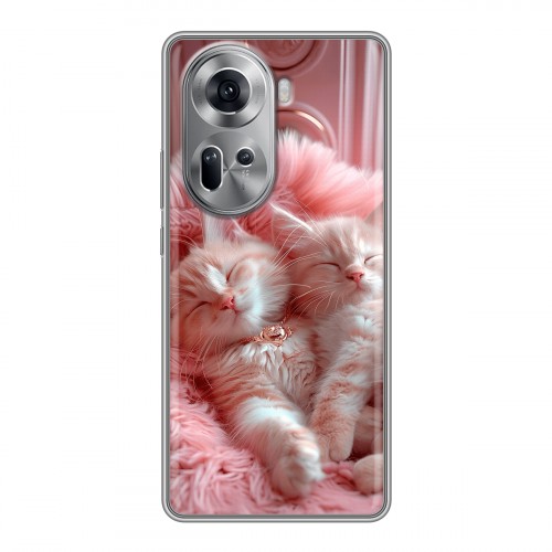 Дизайнерский силиконовый чехол для OPPO Reno 11 котята котики