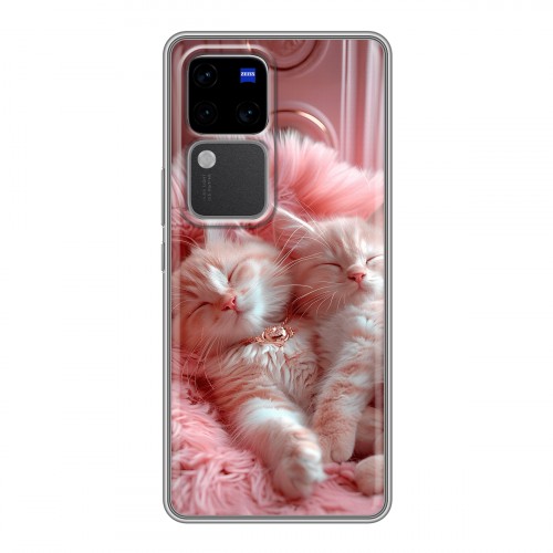 Дизайнерский силиконовый чехол для Vivo V30 Pro котята котики