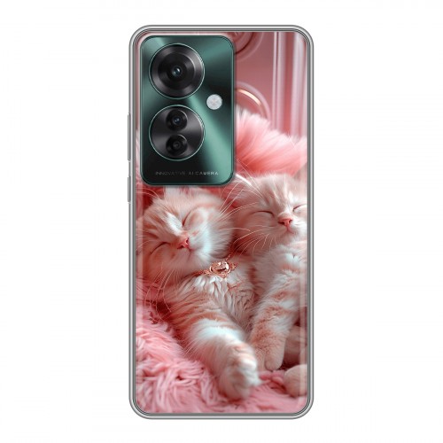 Дизайнерский силиконовый чехол для Oppo Reno 11F котята котики