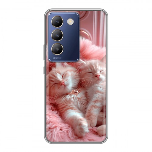 Дизайнерский силиконовый чехол для Vivo V30 Lite котята котики