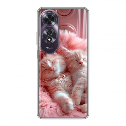 Дизайнерский силиконовый чехол для OPPO A60 котята котики