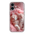 Дизайнерский силиконовый чехол для Iphone 16 Plus котята котики