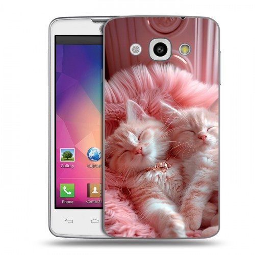 Дизайнерский пластиковый чехол для LG L60 котята котики