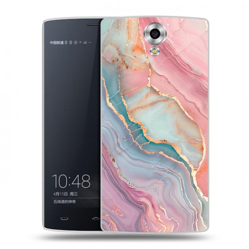 Дизайнерский силиконовый чехол для Homtom HT7 розовый мрамор