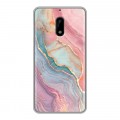 Дизайнерский пластиковый чехол для Nokia 6 розовый мрамор