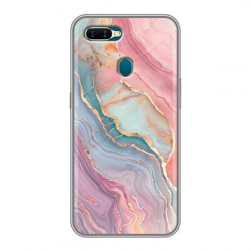 Дизайнерский силиконовый чехол для OPPO AX7 розовый мрамор