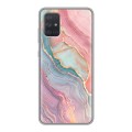 Дизайнерский силиконовый чехол для Samsung Galaxy A71 розовый мрамор