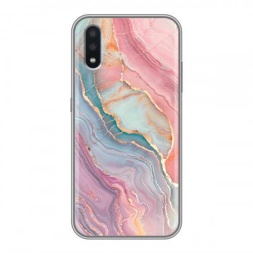 Дизайнерский силиконовый чехол для Samsung Galaxy M01 розовый мрамор