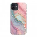 Дизайнерский силиконовый чехол для Iphone 12 розовый мрамор