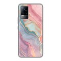 Дизайнерский силиконовый чехол для Vivo V21e розовый мрамор