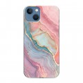 Дизайнерский силиконовый чехол для Iphone 13 розовый мрамор