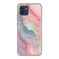 Дизайнерский силиконовый чехол для Samsung Galaxy A03 розовый мрамор