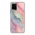 Дизайнерский силиконовый чехол для Vivo Y33s розовый мрамор