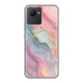 Дизайнерский силиконовый чехол для Realme C30 розовый мрамор