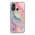Дизайнерский силиконовый чехол для Itel A49 розовый мрамор