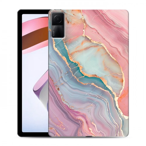 Дизайнерский силиконовый чехол для Xiaomi RedMi Pad розовый мрамор