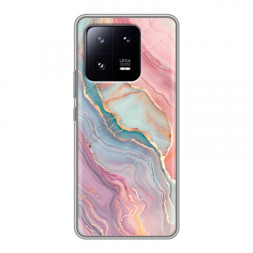 Дизайнерский силиконовый чехол для Xiaomi 13 Pro розовый мрамор