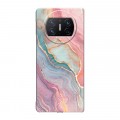 Дизайнерский пластиковый чехол для Huawei Mate X3 розовый мрамор