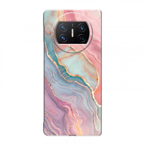 Дизайнерский пластиковый чехол для Huawei Mate X3 розовый мрамор